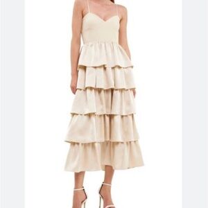 Endless rose Champagne maxi dress 
Size L. New with tags.